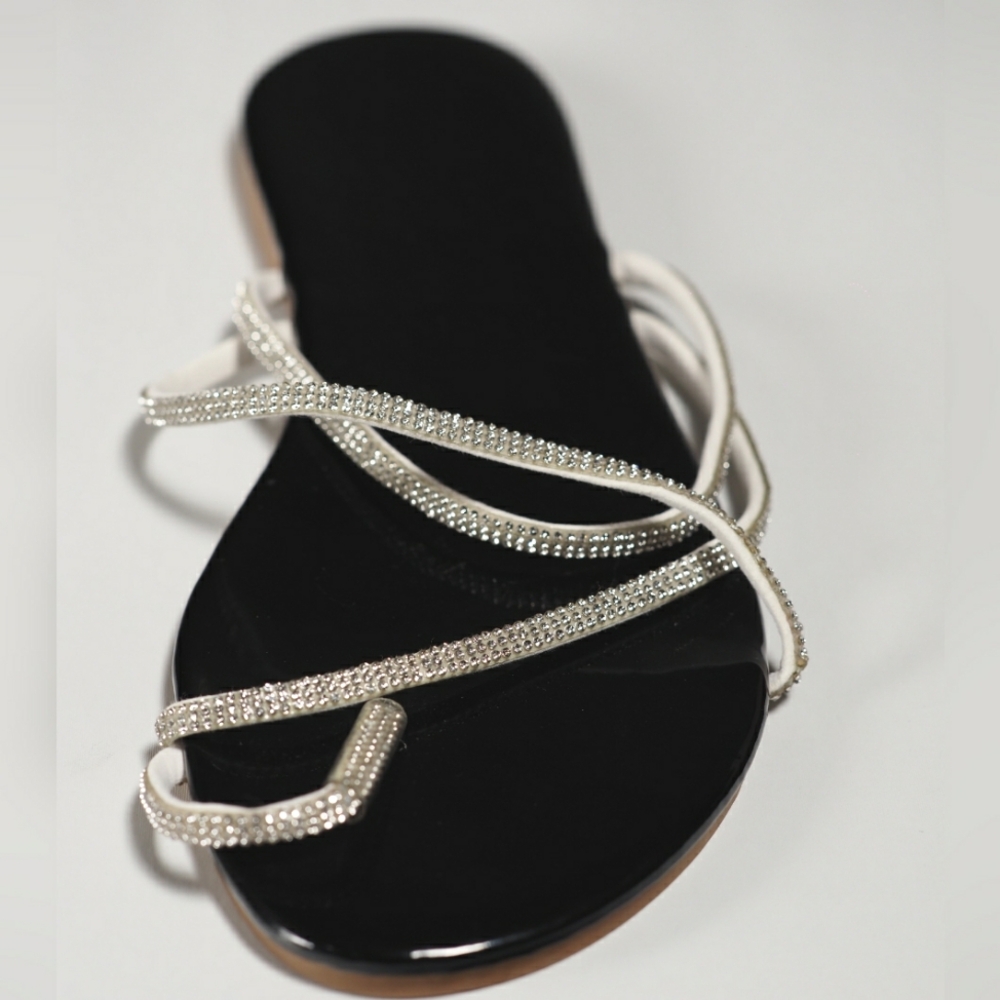 Black Rhinestone Sandals - Picture 3 of 5